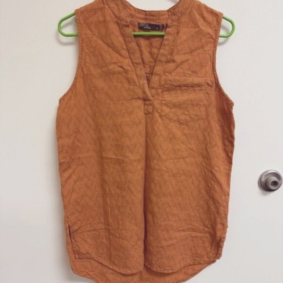 Prana Emery Run - Copper Zigzag Sleeveless Tunic Blouse - Picture 1 of 4